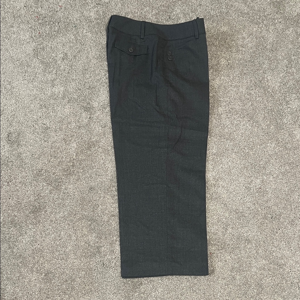 Talbots Charcoal Gray Wool Dress Pants Womens 6 Short Lined Button Pocket Detail